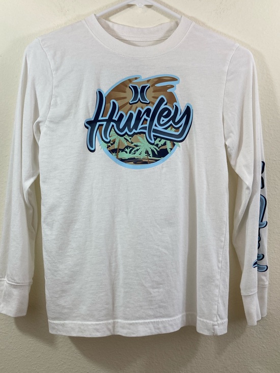 Hurley Other - Hurley White Beach Graphic Long Sleeve Tee Kids Size M 10-12
